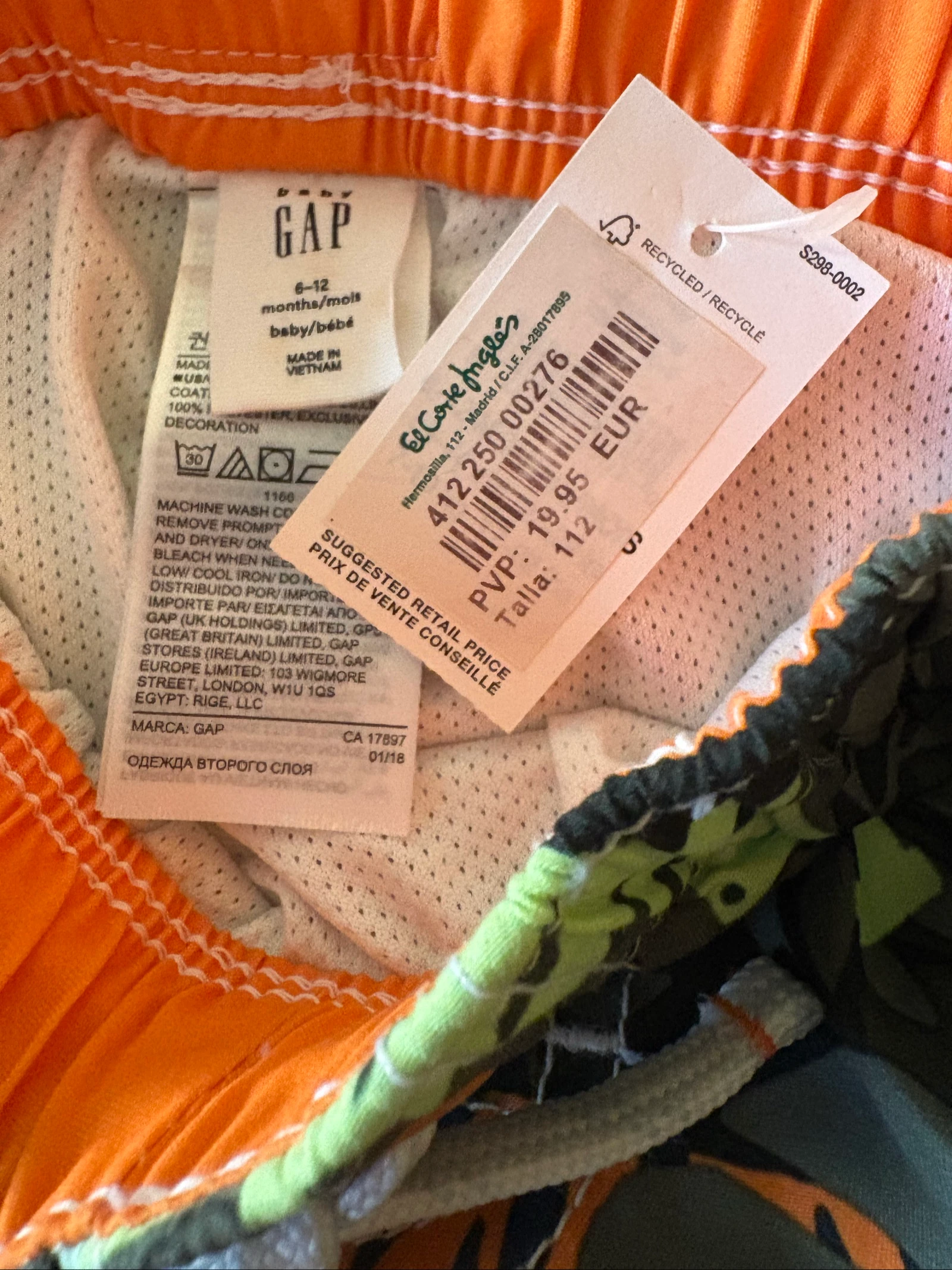 Maillot de bain Baby Gap 6-12 mois jungle animaux UPF 40 neuf – photo 6